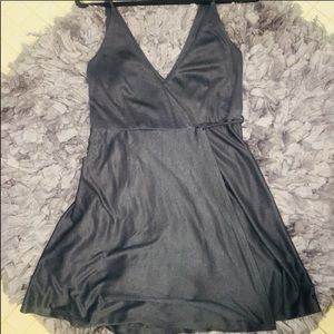 RVCA Wrap Dress, purplish gray color